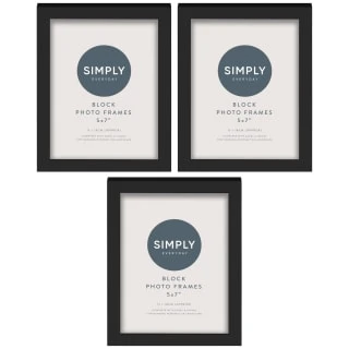 Simply Everyday 5 X 7" Block Frames 3pk - Black 1 Simply Everyday 5 X 7" Block Frames 3pk - Black