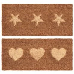B&M Embossed Coir Step Mat - Hearts -Decorative Accessories Shop 367447 embossed coir step mat 25x55cm main