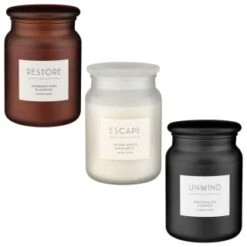 B&M Large Spa Scented Candle - White - Escape -Decorative Accessories Shop 368680 368679 368691 large spa candle group 2 1