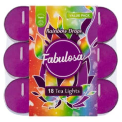 Fabulosa Tea Lights 18pk - Rainbow Drops