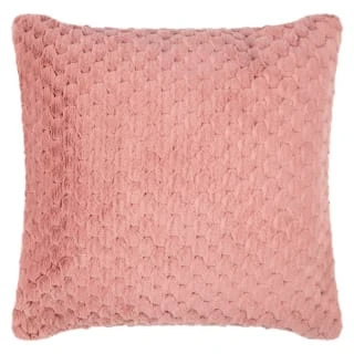 Waffle Faux Fur Cushion - Blush 1 Waffle Faux Fur Cushion - Blush