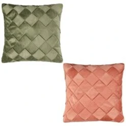 B&M Basket Weave Velvet Cushion - Sage -Decorative Accessories Shop 380438 380756 basket weave velvet cushion main