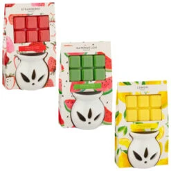B&M Oil Burner & Wax Melt Set - Watermelon -Decorative Accessories Shop 380472 380475 380478 oil burner wax melt set group