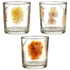 B&M Dried Flowers Tealight Holder - Orange -Decorative Accessories Shop 380589 dried flowers tealight holder group