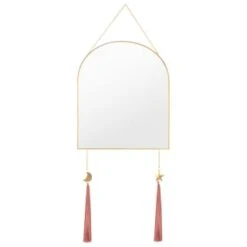 B&M Gold Mirror With Pink Tassels