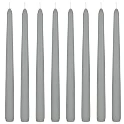 Tapered Candles 8pk - Grey -Decorative Accessories Shop 387716 8pk tapered candles grey 2