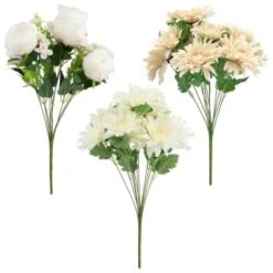 B&M Large Flower Bunch - Cream -Decorative Accessories Shop 390731 large bunch group