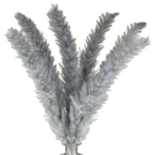 B&M Grey Pampas In Glass Vase 2 B&M Grey Pampas In Glass Vase - Image 2