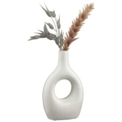 B&M Dried Flowers In Donut Vase